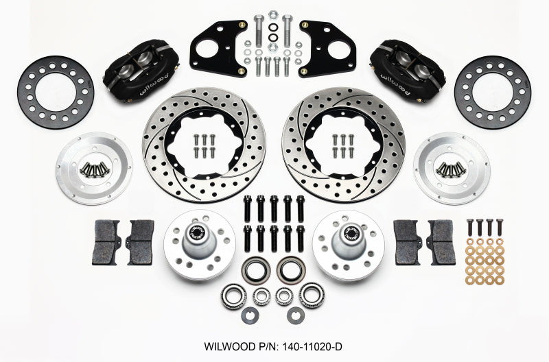 WIL Dynalite Brake Kit - Wilwood Forged Dynalite Front Kit 11.00in Drilled 62-72 CDP B & E Body-Drum