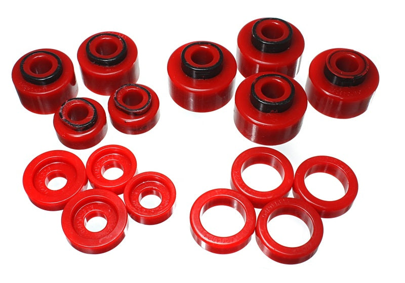 ES Body Mounts - Red - Energy Suspension 99-07 Ford F-250/F-350 SD 2/4WD Crew Cab Body Mount Set - Red