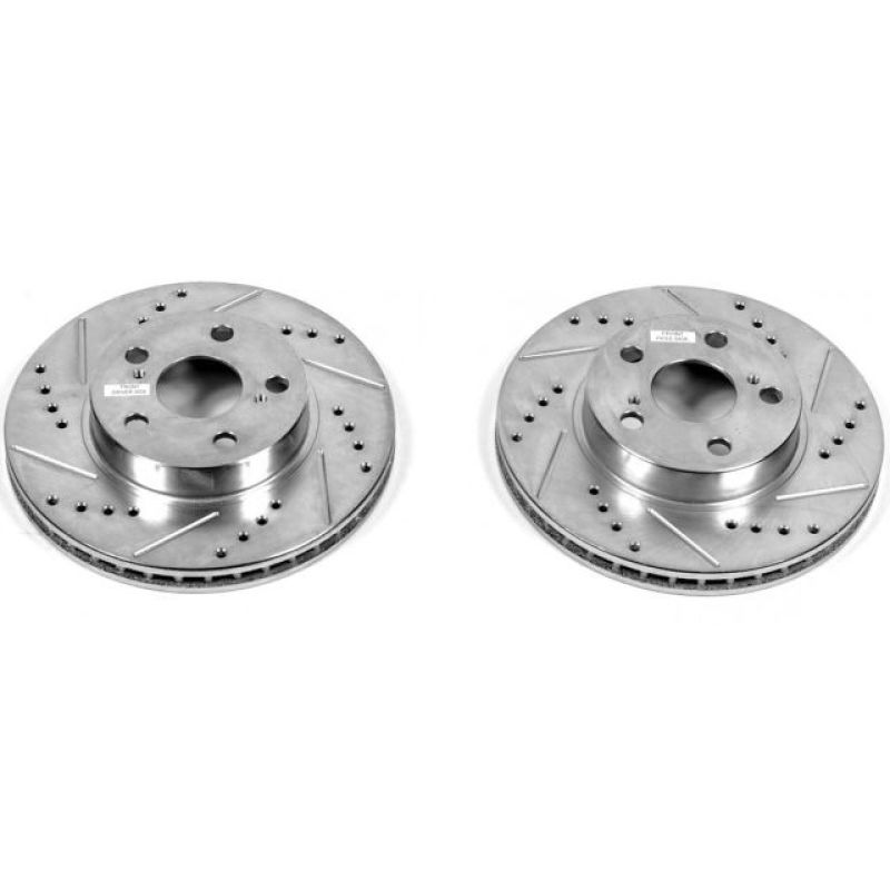 PSB Evolution Drill/Slot Rotor - Power Stop 04-09 Toyota Prius Front Evolution Drilled & Slotted Rotors - Pair