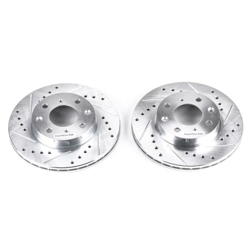 PSB Evolution Drill/Slot Rotor - Power Stop 88-91 Honda Civic Front Evolution Drilled & Slotted Rotors - Pair