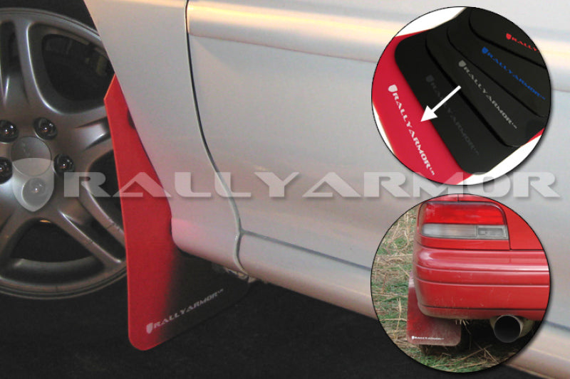 RAL UR Red Flap/Wht Logo - Rally Armor 93-01 Subaru Impreza RS Red UR Mud Flap w/ White Logo