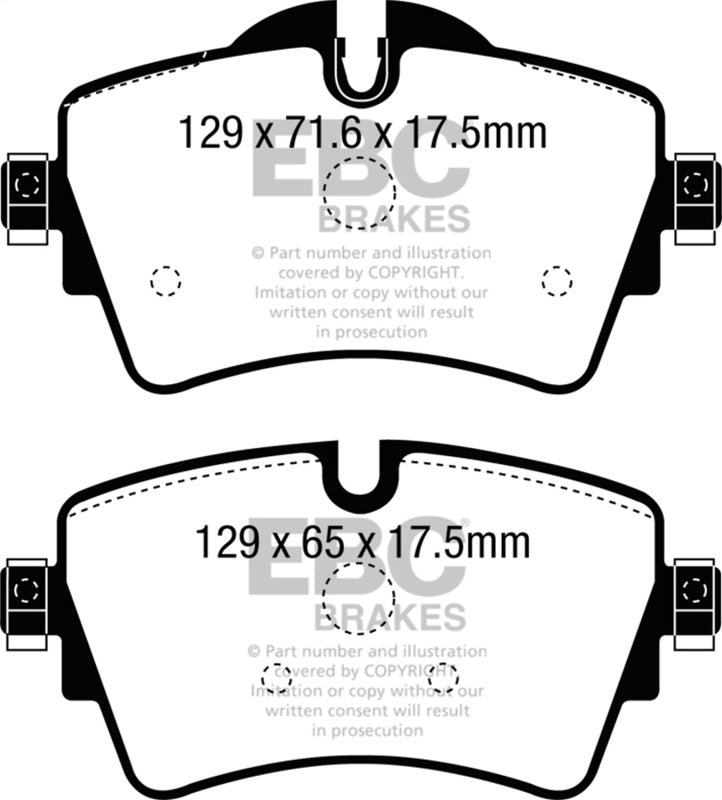 EBC Ultimax2 Brake Pad Sets - EBC 14+ Mini Hardtop 2.0 Turbo Cooper S Ultimax2 Front Brake Pads