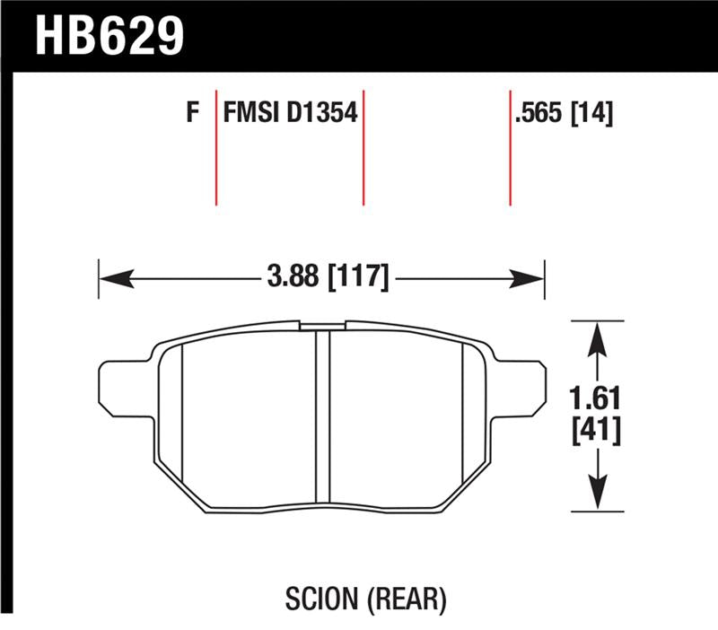 HAWK HPS Brake Pad Sets - Hawk 08-11 Scion xB / 09-10 Toyota Corolla / 09-10 Matrix / 10 Prius  HPS Street Rear Brake Pads