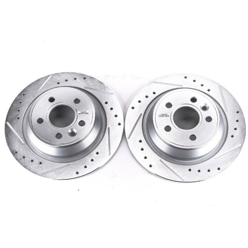 PSB Evolution Drill/Slot Rotor - Power Stop 12-15 Land Rover Range Rover Evoque Rear Evolution Drilled & Slotted Rotors - Pair