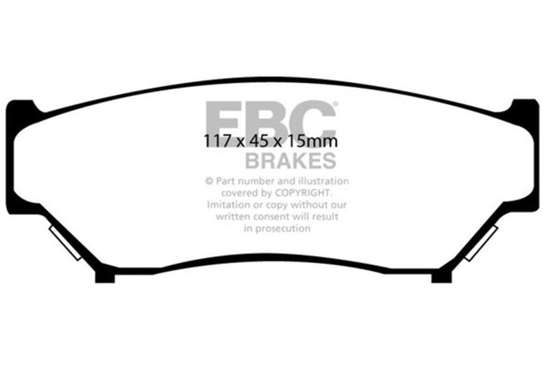 EBC Ultimax2 Brake Pad Sets - EBC 99-03 Chevrolet Tracker 2.0 Ultimax2 Front Brake Pads