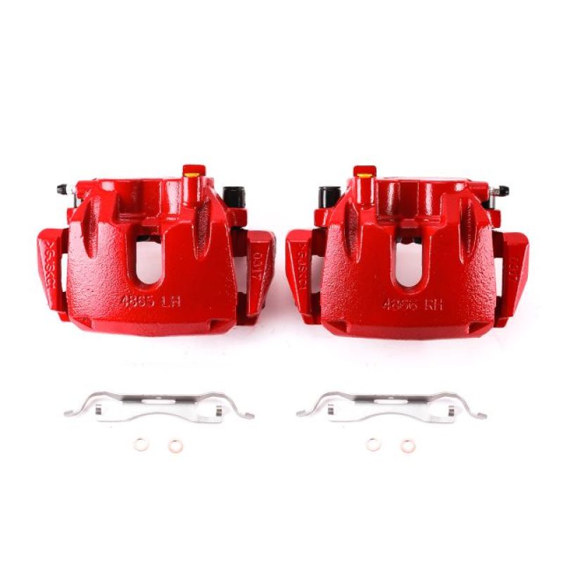 PSB Red Calipers - Power Stop 11-17 Dodge Durango Front Red Calipers w/Brackets - Pair