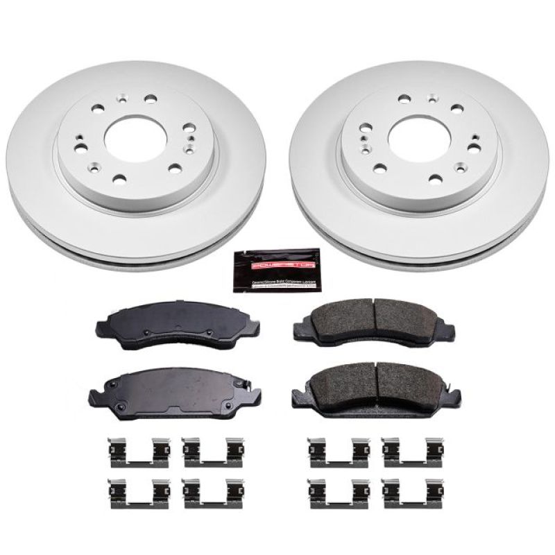 PSB Z17 Evolution Coated Kit - Power Stop 08-19 Cadillac Escalade Front Z17 Evolution Geomet Coated Brake Kit