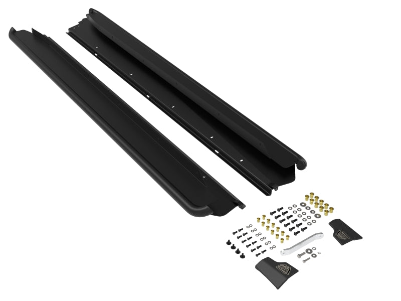 AFE Off-Road Sliders - aFe POWER 15-19 Subaru Outback H4 2.5L / H6 3.6L Terra Guard Trail Slider Steps - Black