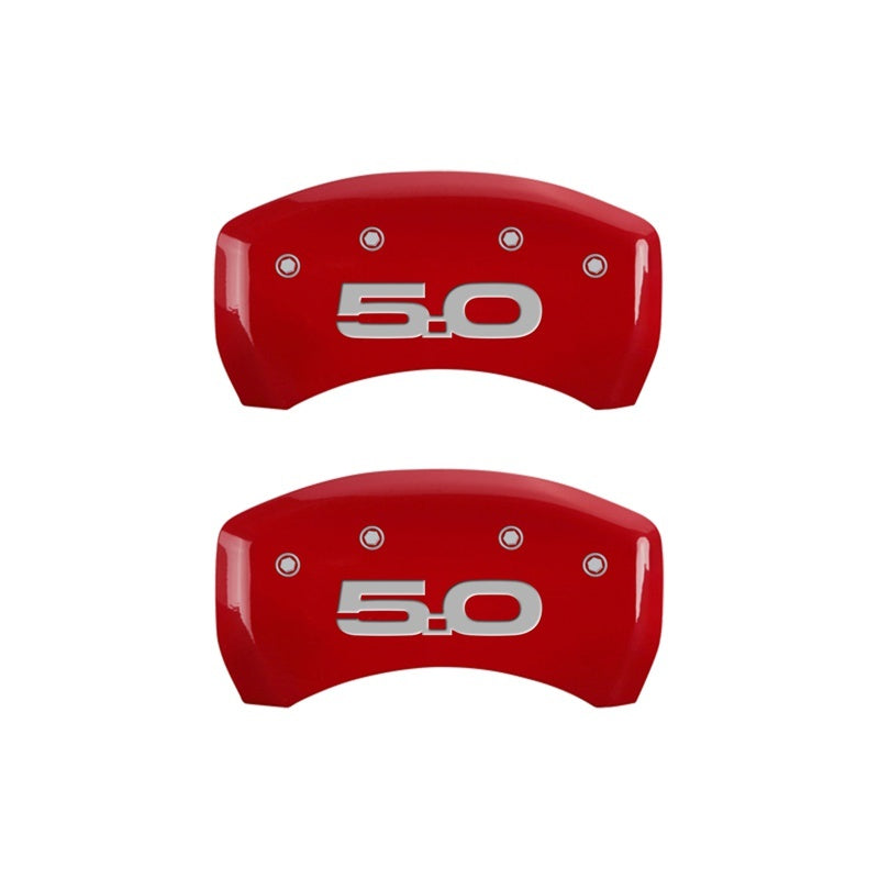 MGP Caliper Covers 2 Logo - MGP Rear set 2 Caliper Covers Engraved Rear 2015/50 Red finish silver ch
