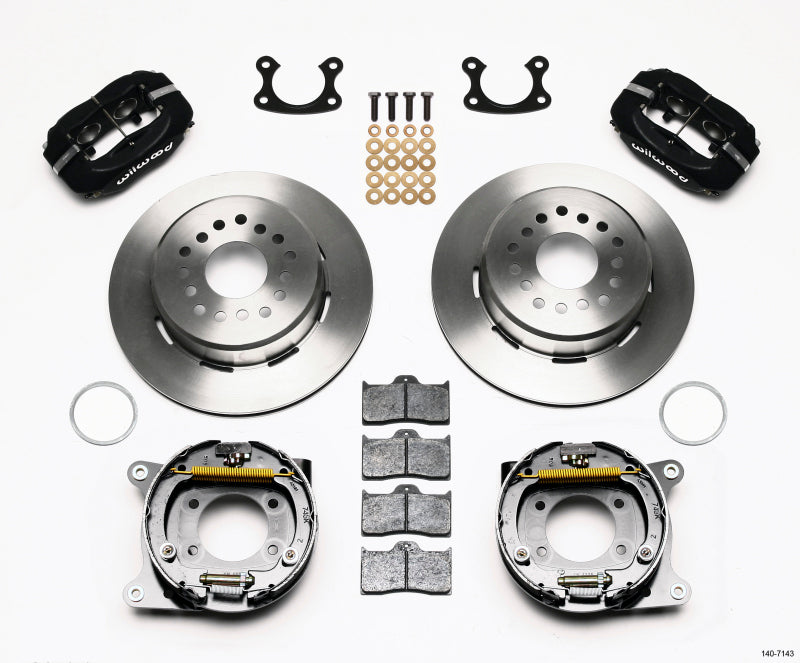 WIL Dynalite Brake Kit - Wilwood Forged Dynalite P/S Park Brake Kit Small Ford 2.66in Offset