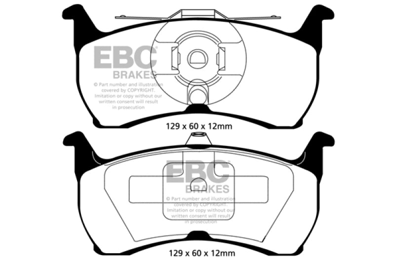EBC Yellowstuff Brake Pad Sets - EBC 93-00 Aston Martin Virage 5.3 (PBR Caliper) Yellowstuff Rear Brake Pads