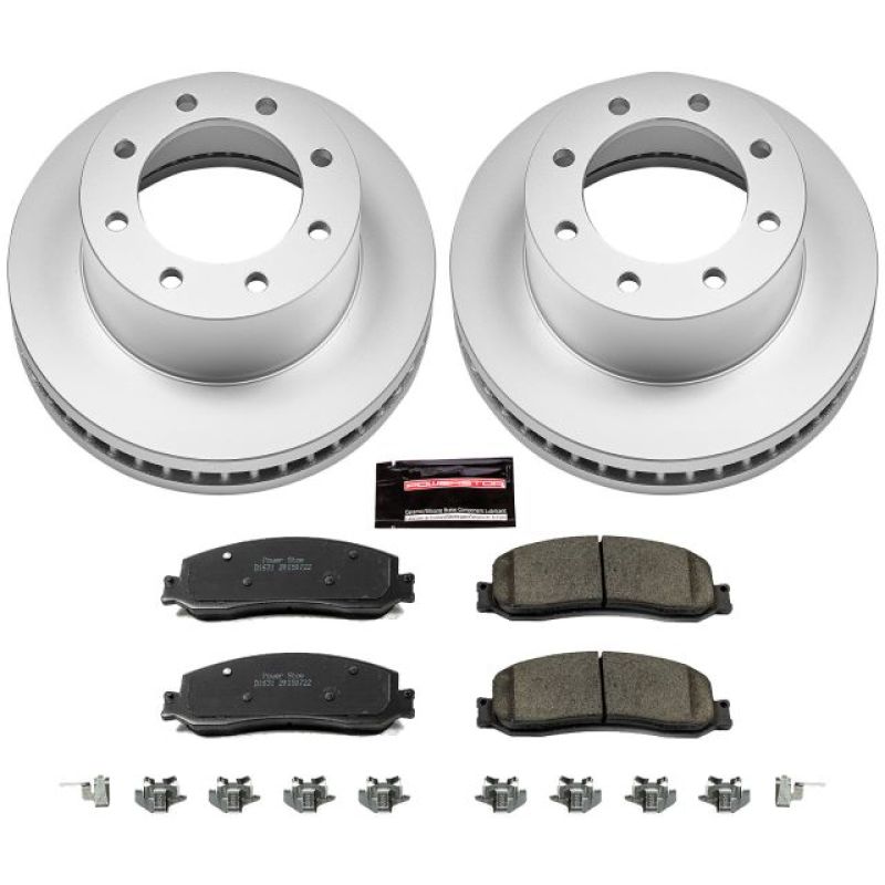 PSB Evolution Coated Rotor - Power Stop 2012 Ford F-350 Super Duty Front Z17 Coated Brake Kit