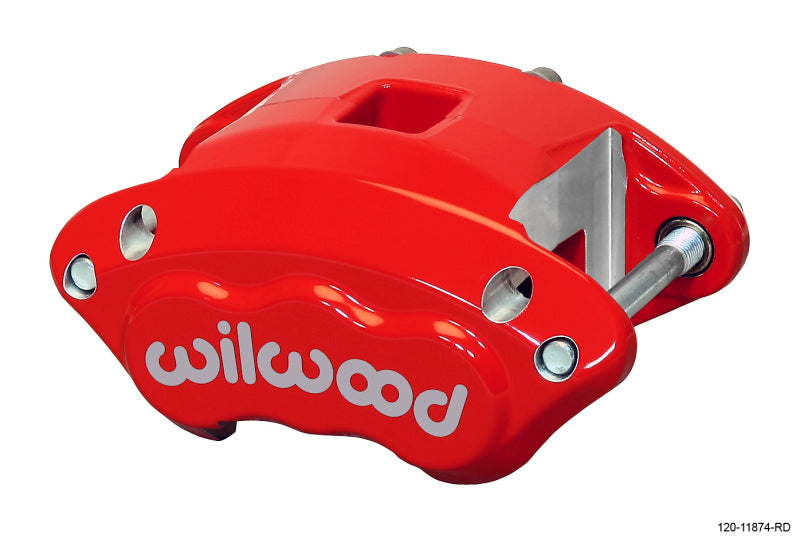 WIL D154 Caliper - Wilwood Caliper-D154-Red 1.12/1.12in Pistons 1.04in Disc