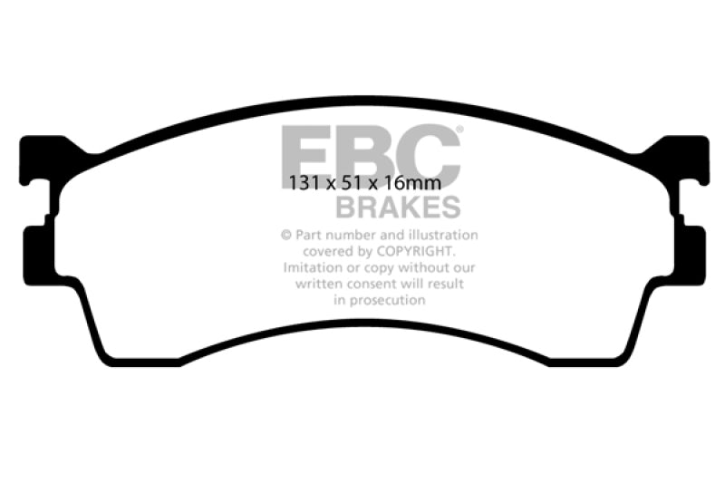 EBC Greenstuff Brake Pad Sets - EBC 01-04 Mazda Protege 2.0 (Rear Drums) Greenstuff Front Brake Pads