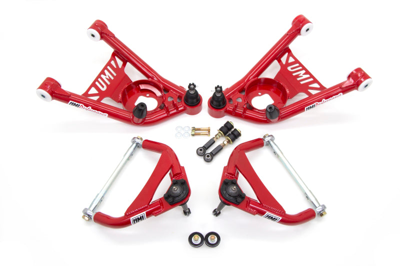 UMI Control Arm Kits - UMI Performance 64-72 GM A-Body Tubular Upper & Lower Front A-Arm Kit- Delrin Bushings