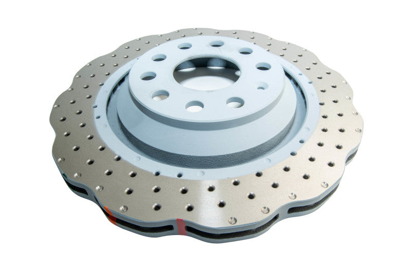 DBA 4000 Series Drilled Rotors - DBA 14-21 Volkswagen GTI (w/Perf Pkg 310mm Rear Disc) Rear 4000 Series Drilled Wavy Rotor w/Slv Hat