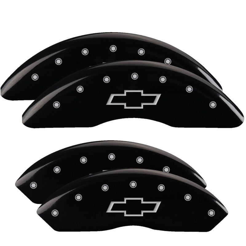 MGP Caliper Covers 4 Logo - MGP 4 Caliper Covers Engraved Front & Rear Bowtie Black finish silver ch