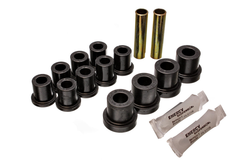 ES Spring/Shackle Bush - Black - Energy Suspension 54-62 Chevy Corvette Black Rear Leaf Spring Bushing Set