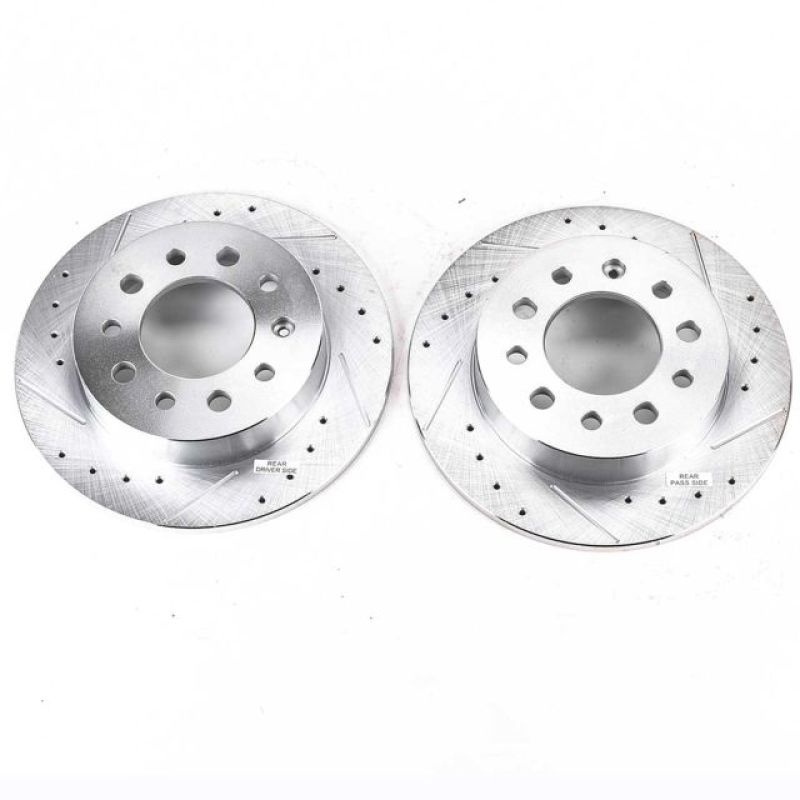 PSB Evolution Drill/Slot Rotor - Power Stop 03-08 Hyundai Tiburon Rear Evolution Drilled & Slotted Rotors - Pair