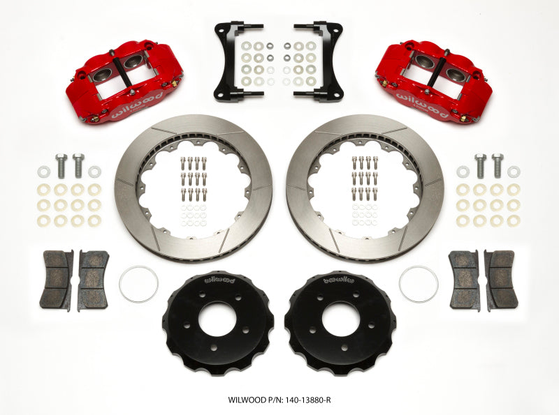 WIL Superlite Brake Kit - Wilwood Narrow Superlite 4R Front Hat Kit 12.88in Red 2007-Up Jeep Wrangler