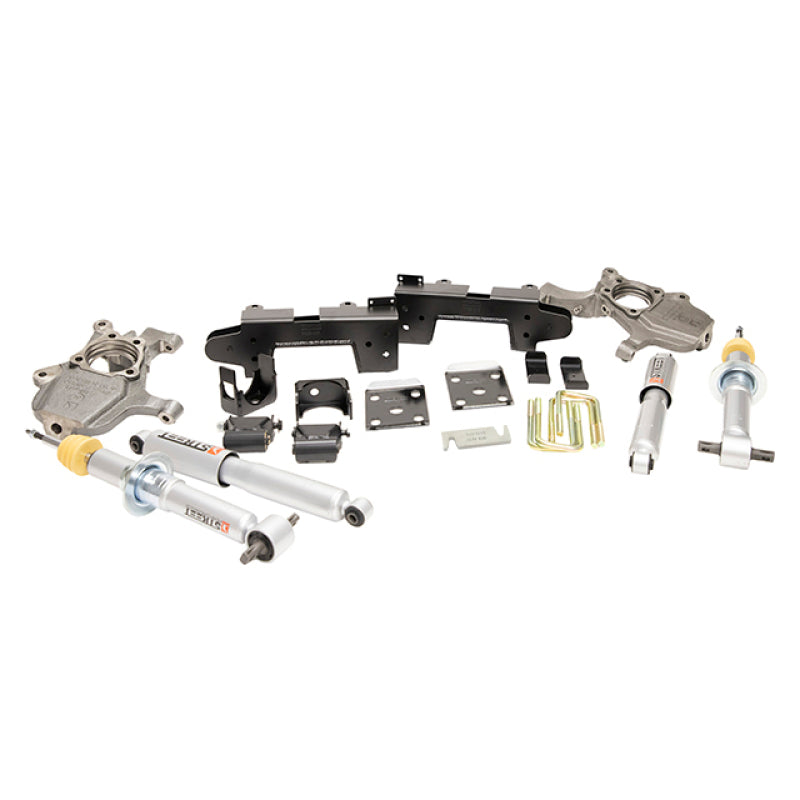BT Lower Kit w SP Shocks - Belltech LOWERING Kit 2019 Chevy Silverado 1500/GMC Sierra 1500 4x4 4in Front/6in Rear