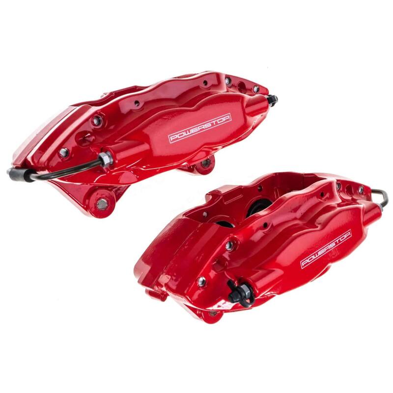 PSB Red Calipers - Power Stop 09-15 Cadillac CTS Rear Red Caliper - Pair w/o Bracket