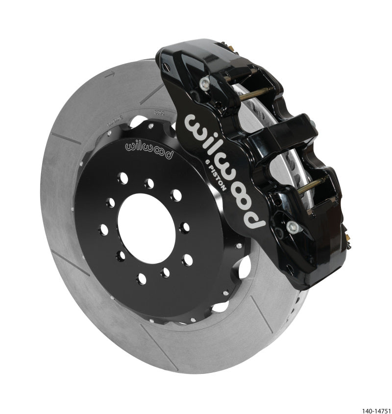 WIL Aero Brake Kit - Wilwood AERO6 Front Hat Kit 14.00 Black 00-06 BMW M3 E46 w/ Lines
