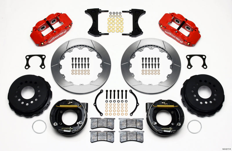 WIL Superlite Brake Kit - Wilwood Narrow Superlite 4R Rear P-Brk Kit 12.88in Red Big Ford Old Style 2.36in Offset