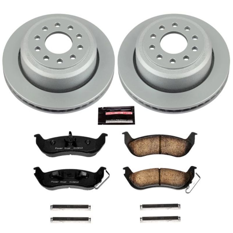 PSB Z17 Evolution Coated Kit - Power Stop 03-11 Lincoln Town Car Rear Z17 Evolution Geomet Coated Brake Kit