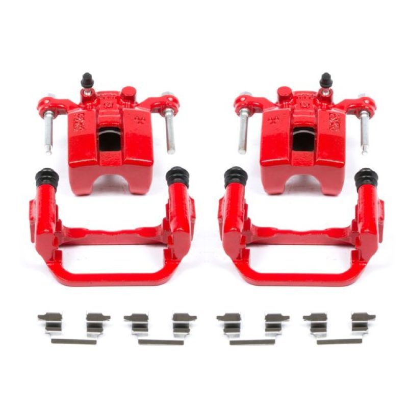 PSB Red Calipers - Power Stop 03-05 Infiniti G35 Rear Red Calipers w/Brackets - Pair