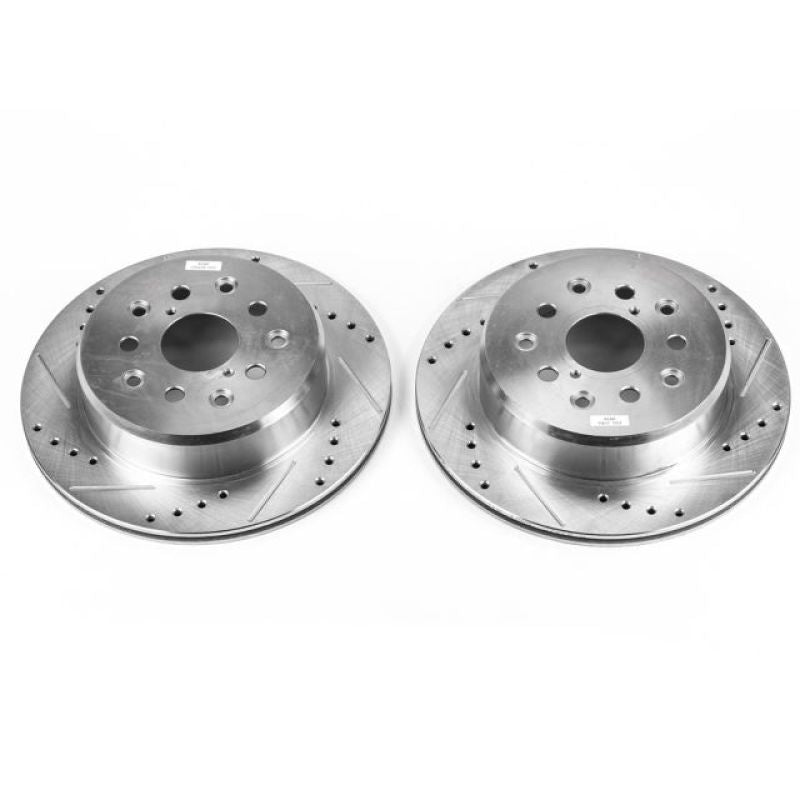 PSB Evolution Drill/Slot Rotor - Power Stop 93-97 Lexus GS300 Rear Evolution Drilled & Slotted Rotors - Pair