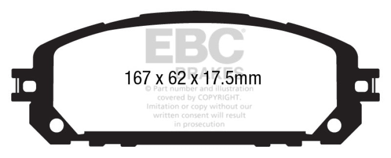 EBC Yellowstuff Brake Pad Sets - EBC 13+ Jeep Cherokee 3.2 Yellowstuff Front Brake Pads