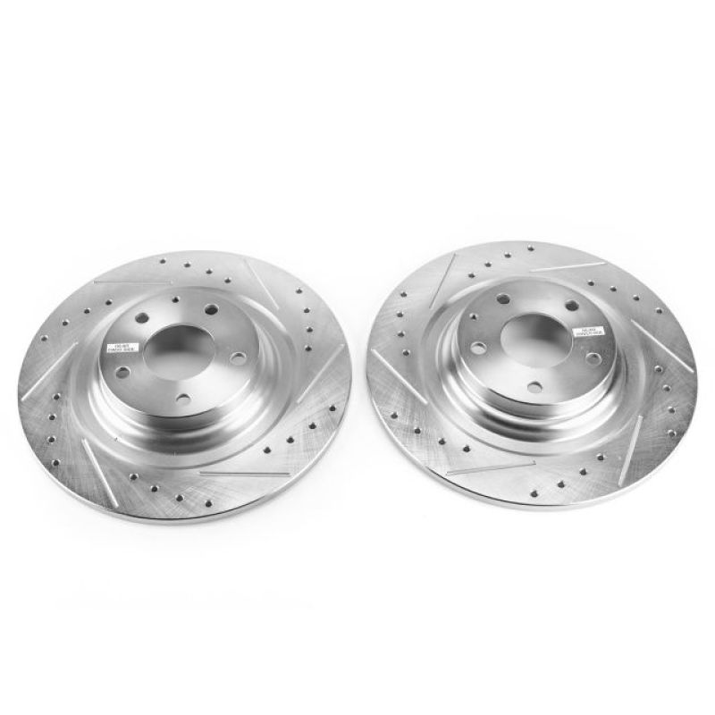 PSB Evolution Drill/Slot Rotor - Power Stop 16-18 Mazda CX-9 Rear Evolution Drilled & Slotted Rotors - Pair