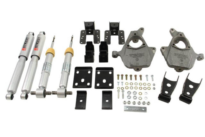 BT Lower Kit w SP Shocks - Belltech LOWERING KIT 2014 Chevy/GMC Silverado/Sierra All Cabs 2WD 2in Front/4in Rear w/ Shocks