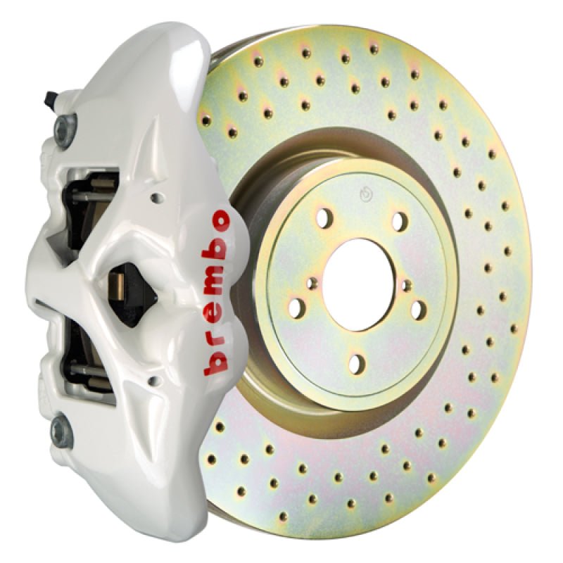 BRB Big Brake Kits - Brembo 02-07 Impreza/WRX/08-14 WRX Front GT BBK 4 Piston Cast 326 x30 1pc Rotor Drilled- White