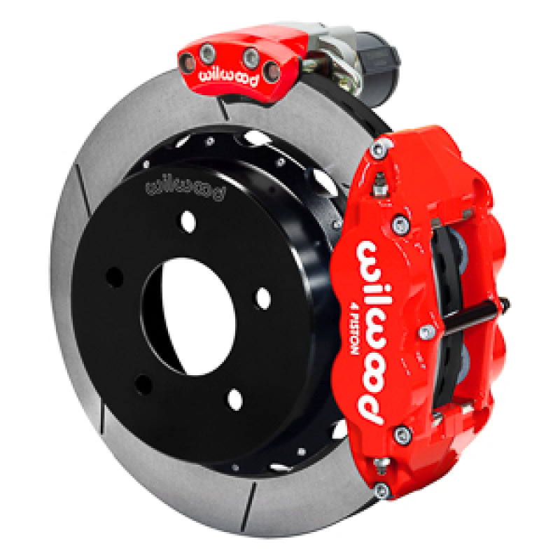 WIL Superlite Brake Kit - Wilwood 88-98 GM C1500 Superlite Rear Electronic Parking Brake Kit 12.88in Rotor 3.25in Offset - Red