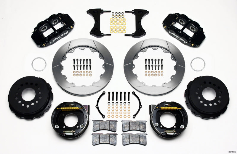 WIL Superlite Brake Kit - Wilwood Narrow Superlite 4R Rear P-Brk Kit 12.88in Chevy 12 Bolt w/ C-Clips