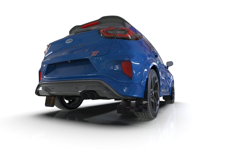RAL UR Blk Flap/Wht Logo - Rally Armor 20-25 Ford Puma ST Black Mud Flap w/White Logo