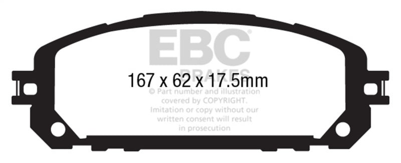EBC Extra Duty Brake Pad Sets - EBC 2019+ Jeep Cherokee 2.0T Extra Duty Front Brake Pads