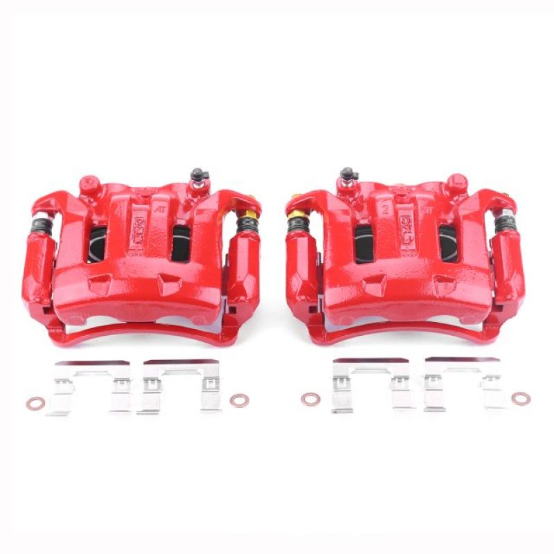 PSB Red Calipers - Power Stop 03-04 Nissan Frontier Front Red Calipers w/Brackets - Pair
