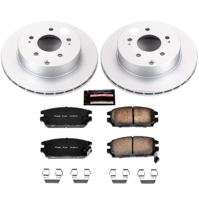 PSB Z17 Evolution Coated Kit - Power Stop 06-12 Mitsubishi Eclipse Rear Z17 Evolution Geomet Coated Brake Kit