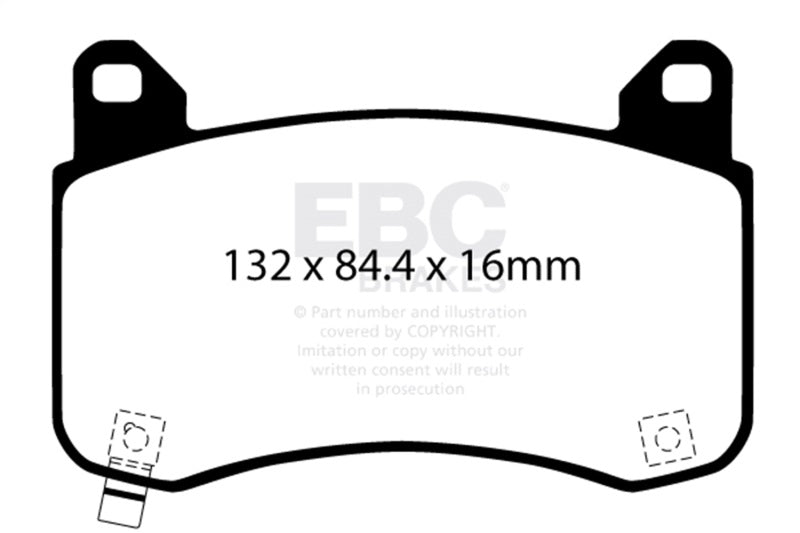 EBC Yellowstuff Brake Pad Sets - EBC 2020+ Tesla Model Y Yellowstuff Front Brake Pads