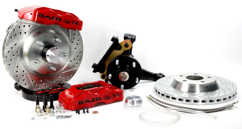 BAE Track4 Brake Kits - Baer Brakes 73-76 Buick Century STD Studs 13in Track4 Front SDZ Brake Kit - Red
