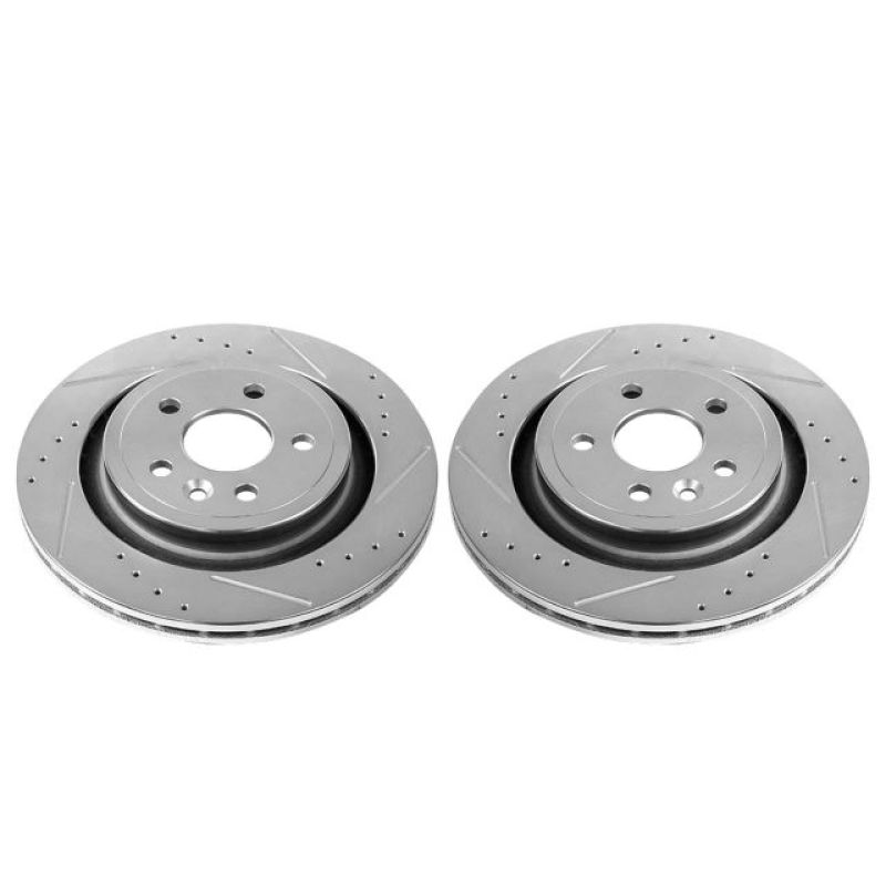 PSB Evolution Drill/Slot Rotor - Power Stop 11-18 Volvo S60 Rear Evolution Drilled & Slotted Rotors - Pair