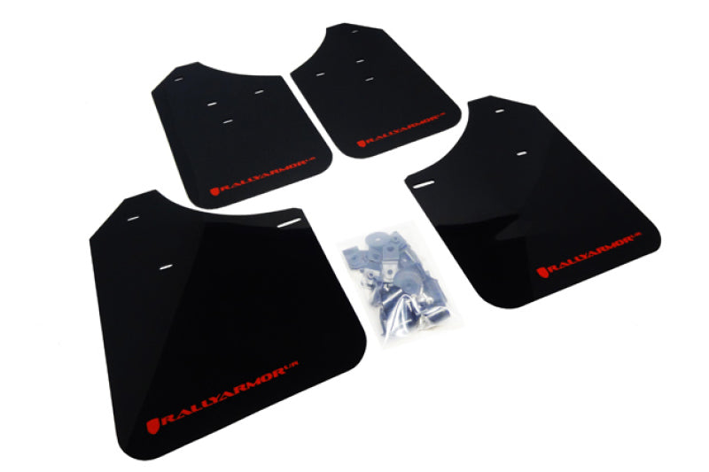 RAL Classic Blk Flap/Red Logo - Rally Armor 02-07 Subaru WRX/STI/RS/2.5i (Wagons Req. Mod.) Black UR Mud Flap w/Red Logo