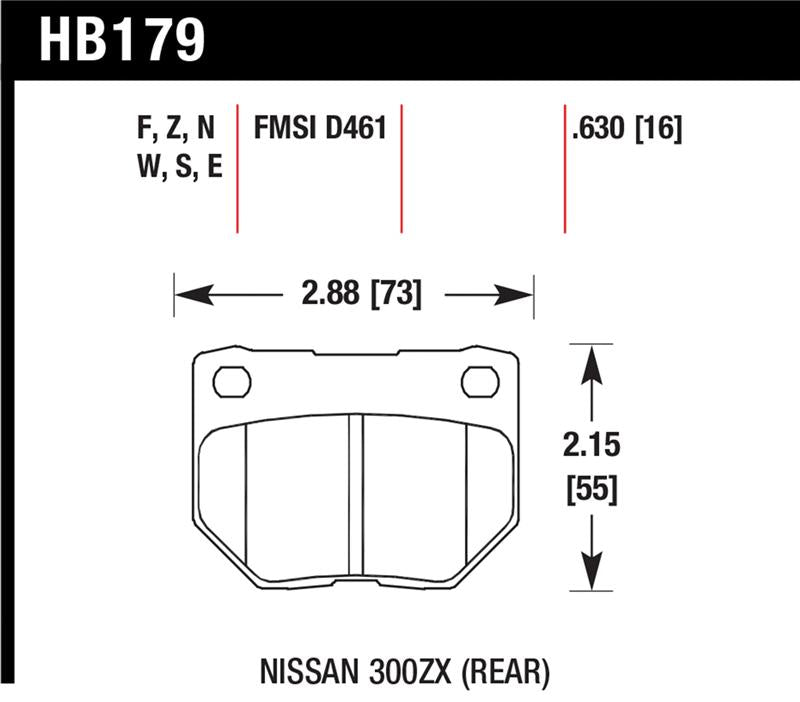 HAWK HT-10 Brake Pad Sets - Hawk 89-93 Nissan 300ZX / 89-95 Skyline / 06-07 Subaru Impreza WRX Race HT-10 Rear Brake Pads