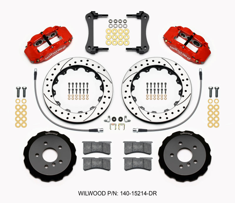 WIL Superlite Brake Kit - Wilwood Narrow Superlite 6R Front Hat Kit 12.88in Drill Red 2014-2015 Mini Cooper w/Lines