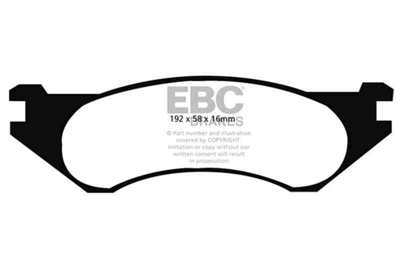 EBC Yellowstuff Brake Pad Sets - EBC 98-02 Dodge Ram Van B1500 Yellowstuff Front Brake Pads