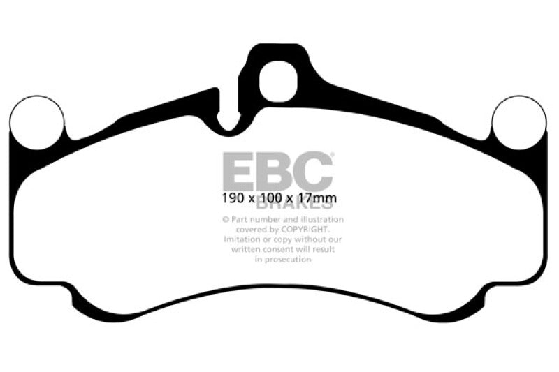 EBC Yellowstuff Brake Pad Sets - EBC 10-12 Porsche 911 (997) (Cast Iron Rotor only) 3.8 GT3 Yellowstuff Front Brake Pads