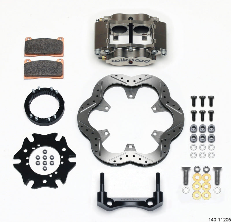 WIL Dynalite Brake Kit - Wilwood Billet Narrow Dynalite Radial Mount Rear Inboard Sprint Kit 10.50in SuperAlloy Vented Rotor